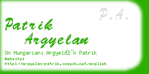 patrik argyelan business card